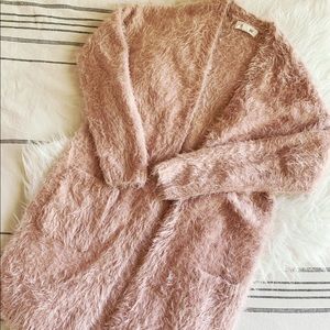Fuzzy Pink Cardigan